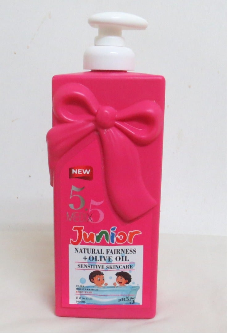 Junior Kids Body Wash Skin Polish + Olive Oil Sensitive Skin Care 1000ml